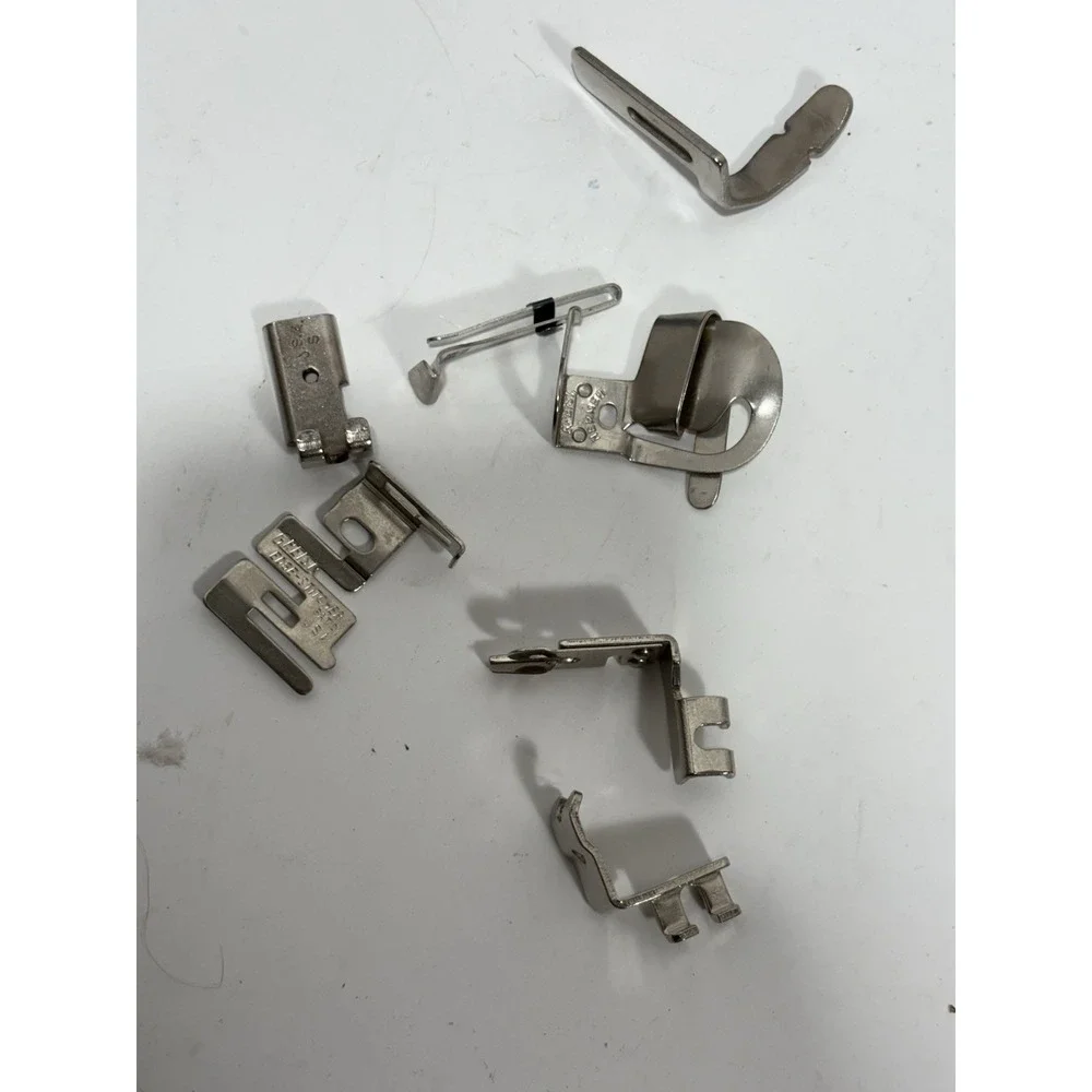 Vintage Sewing Machine Greist Attachments Parts Accessories LOT Of 14 w Tin Box